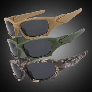 New windproof coated military green sunglasses for men, polarized sports sunglasses