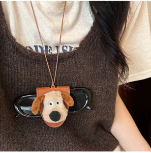 KT cat glasses clip hanging neck cute plush toy portable glasses bag necklace