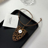 Leopard print magnetic glasses clip necklace sunglasses bag  20mm snap button jewelry