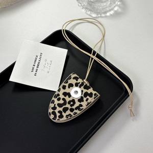 Leopard print magnetic glasses clip necklace sunglasses bag  20mm snap button jewelry