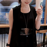 Leopard print magnetic glasses clip necklace sunglasses bag  20mm snap button jewelry