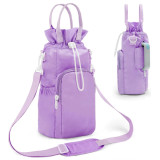Portable kettle bag with insulation and refrigeration, multiple bag openings, single shoulder crossbody water cup bag