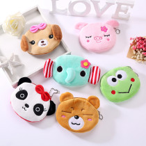 Plush cute coin purse cartoon key bag small wallet gift White rabbit, elephant, dog, cow, cat, bear,
