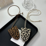 Leopard print magnetic glasses clip necklace sunglasses bag  20mm snap button jewelry