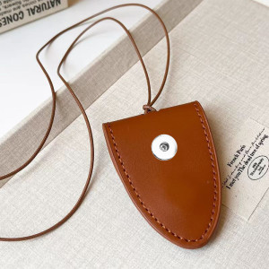 Magnetic leather sunglasses clip necklace 20mm snap button jewelry