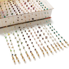 Female Stone Glasses Chain Anti throw Hanging Rope (7-Color Stone Long Chain)