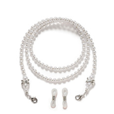 Imitation pearl eyeglass chain, handmade bead eyeglass rope, anti slip and anti shedding Mask lanyard