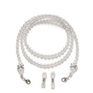 Imitation pearl eyeglass chain, handmade bead eyeglass rope, anti slip and anti shedding Mask lanyard