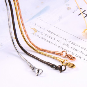 50cm-70cm Rose gold stainless steel snake bone chain