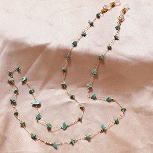 Female Stone Glasses Chain Anti throw Hanging Rope (7-Color Stone Long Chain)