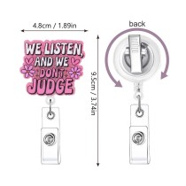 Acrylic retractable buckle, interesting badge clip, retractable recognition chest badge, glitter and easy to pull buckle