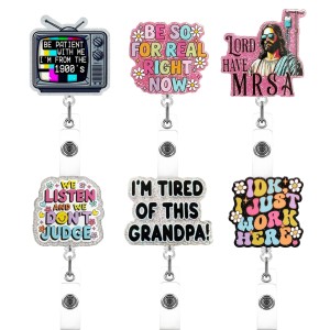 360 ° retractable badge scroll chest clip hospital staff ID easy to pull buckle