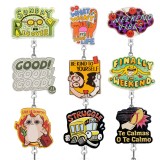 New Creative Acrylic Sparkling Powder Badge Scroll Rotating Scalable Nurse Doctor ID Chest Card Buckle