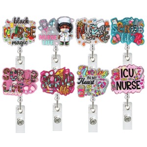 Acrylic badge scroll for hospital staff, doctor nurse, organ department, retractable buckle