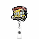 New Creative Acrylic Sparkling Powder Badge Scroll Rotating Scalable Nurse Doctor ID Chest Card Buckle