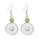 Alloy rhinestone 20mm snap button earrings