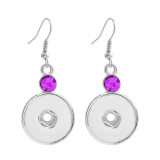 Alloy rhinestone 20mm snap button earrings