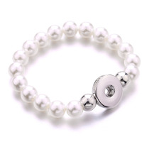 Imitation pearl bracelet 20mm snap button jewelry
