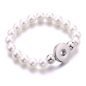 Imitation pearl bracelet 20mm snap button jewelry