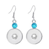 Alloy rhinestone 20mm snap button earrings