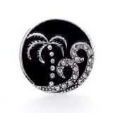 Flower Cross 20mm metal snap button Alloy rhinestone
