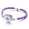 PU Leather woven 20mm snap button bracelet DIY