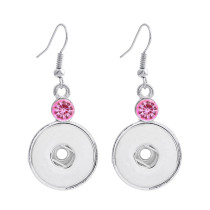 Alloy rhinestone 20mm snap button earrings