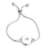 Metal Rhinestone 20mm snap button bracelet DIY  adjustable