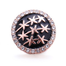 Flower Cross 20mm metal snap button Alloy rhinestone