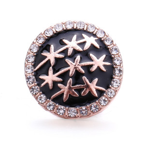 Flower Cross 20mm metal snap button Alloy rhinestone