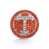 Team love 20mm metal snap button Alloy rhinestone