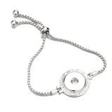 Metal Rhinestone 20mm snap button bracelet DIY  adjustable