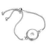 Metal Rhinestone 20mm snap button bracelet DIY  adjustable