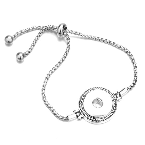 Metal Rhinestone 20mm snap button bracelet DIY  adjustable