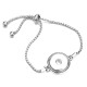 Metal Rhinestone 20mm snap button bracelet DIY  adjustable