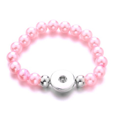 Imitation pearl bracelet 20mm snap button jewelry