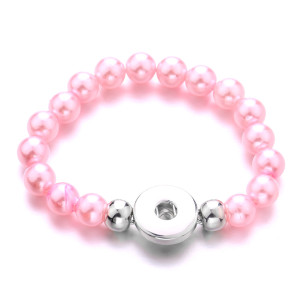 Imitation pearl bracelet 20mm snap button jewelry