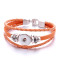 DIY PU Leather woven 20mm snap button bracelet multicolored