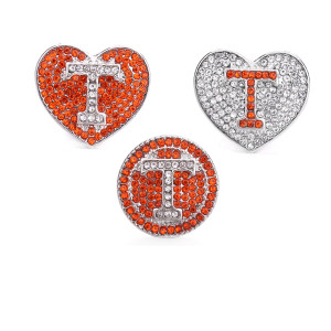 Team love 20mm metal snap button Alloy rhinestone