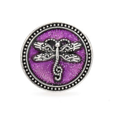 dragonfly 20mm metal snap button Alloy rhinestone