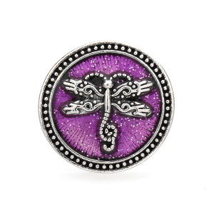 dragonfly 20mm metal snap button Alloy rhinestone
