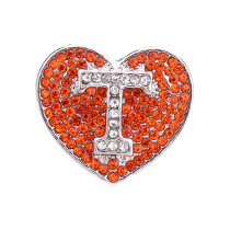Team love 20mm metal snap button Alloy rhinestone