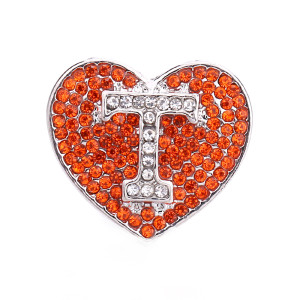 Team love 20mm metal snap button Alloy rhinestone