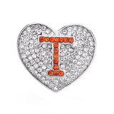 Team love 20mm metal snap button Alloy rhinestone