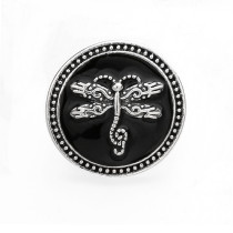 dragonfly 20mm metal snap button Alloy rhinestone