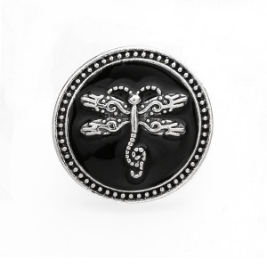 dragonfly 20mm metal snap button Alloy rhinestone