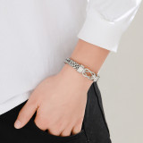 New 20mm snap button magnetic buckle stainless steel bracelet for men