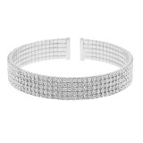 Rhinestone bangle 15 Rows Open Bracelet Ball