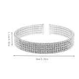 Rhinestone bangle 15 Rows Open Bracelet Ball