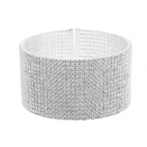 Rhinestone bangle 15 Rows Open Bracelet Ball